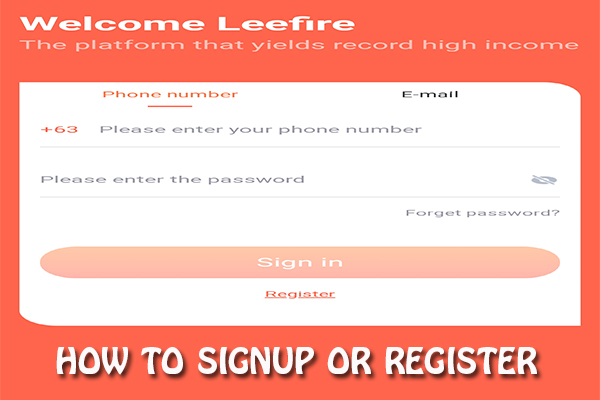how to sinin or register on leefire